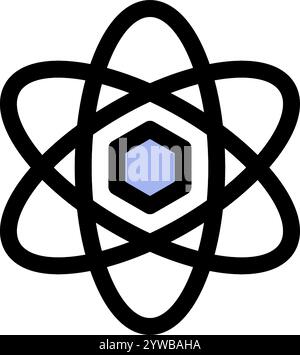 Symbole d'icône d'atome - symbole d'icône d'éducation moderne ou de bureau Illustration de Vecteur