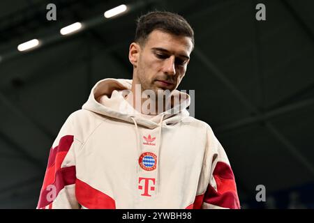 Gelsenkirchen, Allemagne. 10 décembre 2024. Football : Champions League, Shakhtar Donetsk - FC Bayern Munich, tour préliminaire, journée 6, Veltins Arena. Leon Goretzka de Munich avant le match. Crédit : David Inderlied/dpa/Alamy Live News Banque D'Images