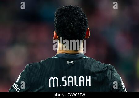 Gérone, Espagne. 10 décembre 2024. Gérone, Espagne, 22 octobre 2024 : Mohamed Salah Hamed Mahrous Ghaly (11 Liverpool FC) lors du match de football de l'UEFA Champions League entre Girona FC et Liverpool FC au stade Montilivi de Gérone, Espagne (Judit Cartiel/SPP) crédit : SPP Sport Press photo. /Alamy Live News Banque D'Images