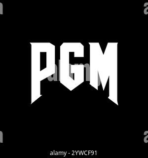 Conception de logo de lettre de PGM pour la société de technologie. Combinaison de couleurs noir et blanc de conception de logo PGM. Logo PGM, vecteur PGM, conception PGM, icône PGM, PGM alph Illustration de Vecteur