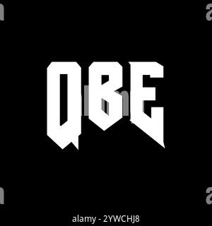 Conception de logo de lettre QBE pour la société de technologie. Combinaison de couleurs noir et blanc de conception de logo QBE. Logo QBE, vecteur QBE, conception QBE, icône QBE, alph QBE Illustration de Vecteur