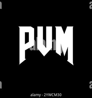 Conception de logo de lettre de PVM pour la société de technologie. Logo PVM combinaison de couleurs noir et blanc. Logo PVM, vecteur PVM, conception PVM, icône PVM, PVM alph Illustration de Vecteur