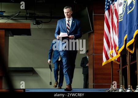 Washington, États-Unis. 10 décembre 2024. Le représentant américain Blake Moore (R-UT) arrive pour une conférence de presse au Capitole des États-Unis. Crédit : SOPA images Limited/Alamy Live News Banque D'Images