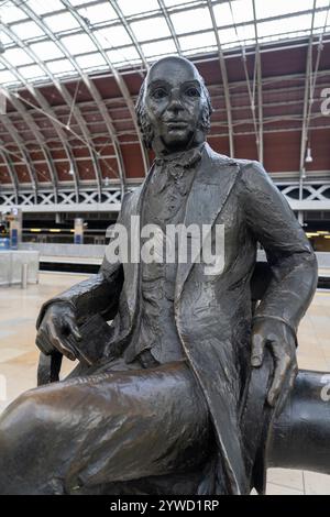 Isambard Kingdom Brunel Statue à Paddington Station, Londres. Banque D'Images