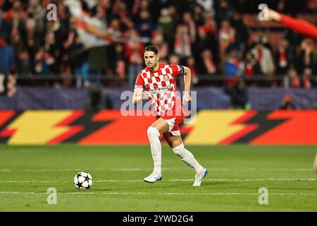 Gérone, Espagne. 10 décembre 2024. Juanpe (Girona) Football/Football : phase de Ligue 'UEFA Champions League' match jour 6 entre Girona FC 0-1 Liverpool FC à l'Estadi Municipal de Montilivi à Gérone, Espagne . Crédit : Mutsu Kawamori/AFLO/Alamy Live News Banque D'Images