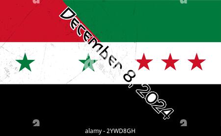 Drapeau de la République arabe syrienne. Le drapeau actuel de la Syrie a été réintroduit en décembre 2024 Banque D'Images