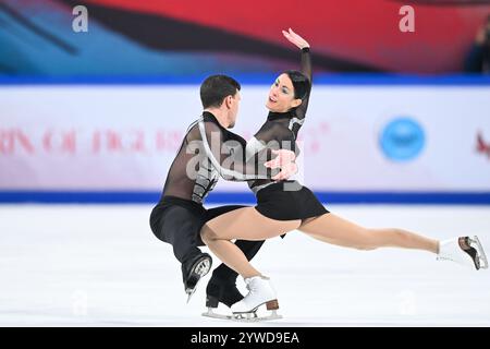 Le duo italien Virgil/Fabry est dans le concours de freestyle de danse sur glace.Chongqing, China.23th novembre 2024. Le Grand Prix du monde de patinage artistique de la Coupe de Chine 2024 s’est terminé à Chongqing le soir du 23 novembre 2024. Crédit : HE Penglei/China News Service/Alamy Live News Banque D'Images