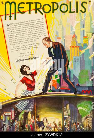 Metropolis, réalisé par Fritz Lang (1926 - publicité américaine - Paramount) Banque D'Images