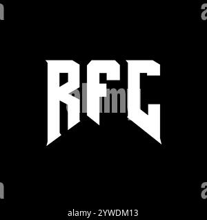 Conception de logo de lettre RFC pour la société de technologie. Combinaison de couleurs noir et blanc de conception de logo RFC. Logo RFC, vecteur RFC, conception RFC, icône RFC, alph RFC Illustration de Vecteur