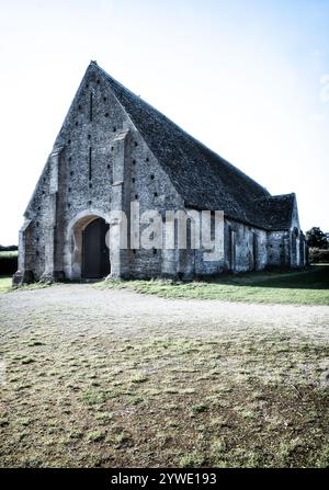 La grange médiévale de la dîme à Great Coxwell, Oxfordshire Banque D'Images