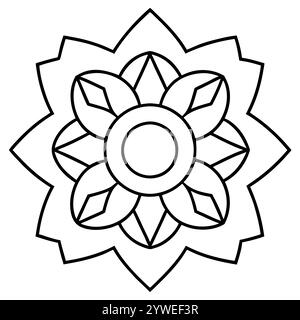 Motif mandala abstrait vectoriel. Art sur le mur. Livre de coloriage dentelle motif le tatouage. Illustration de Vecteur