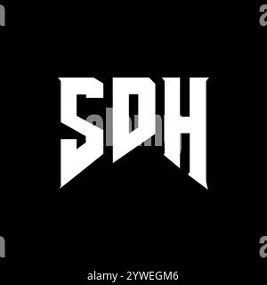 Conception de logo de lettre SDH pour la société de technologie. Combinaison de couleurs noir et blanc de conception de logo SDH. Logo SDH, vecteur SDH, conception SDH, icône SDH, SDH alph Illustration de Vecteur