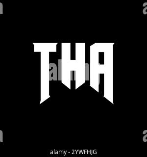 Conception de logo THA lettre pour la société de technologie. Combinaison de couleurs noir et blanc de conception de logo THA. Logo THA, vecteur THA, design THA, icône THA, THA alph Illustration de Vecteur