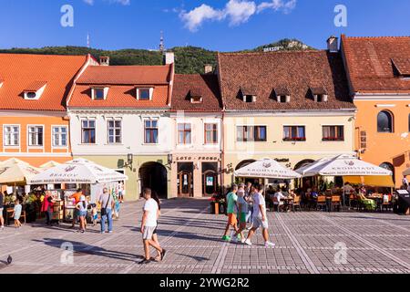 La vieille ville de Brasov, Transylvanie, Roumanie Banque D'Images