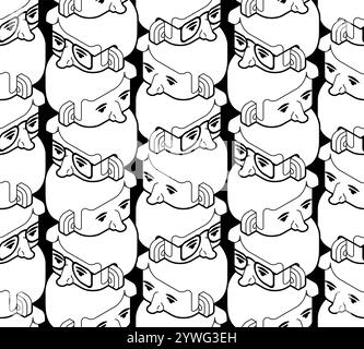 Modèle tour de têtes sans couture. Concept collective, équipe de direction historique Illustration de Vecteur