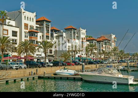 Le port de plaisance public d'Agadir dans la province de Souss-Massa, sud-ouest du Maroc, Afrique. Banque D'Images