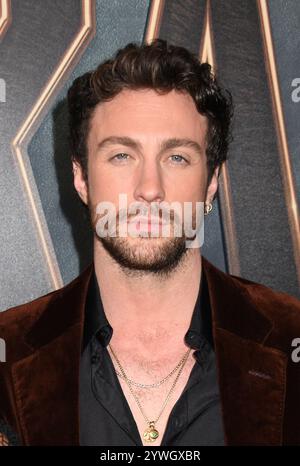 New York, NY, États-Unis. 10 décembre 2024. Aaron Taylor-Johnson lors de la première mondiale de Kraven the Hunter à l'AMC Lincoln Square à New York le 10 décembre 2024. Crédit : Mpi099/Media Punch/Alamy Live News Banque D'Images