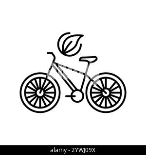Icône de ligne noire de vélo. Elément isolé par vecteur. Contour modifiable. Illustration de Vecteur