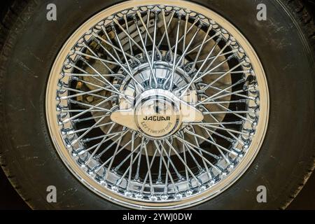 Londres, Royaume-Uni. 11 décembre 2024. Châssis Jaguar XK120 Roadster 1952 No. 672276, estimation : £80 000 - £100 000 - Bonhams Cars' Bond Street Sale, important Collector' Motor Cars et Automobilia dans son salon New Bond Street. La vente aux enchères comprend automobilia ainsi que des voitures contemporaines et vétérans. La vente a lieu le 12 décembre. Crédit : Guy Bell/Alamy Live News Banque D'Images