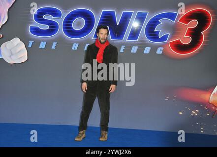 Keanu Reeves à l'avant-première du film britannique « Sonic the Hedgehog 3 », Cineworld Leicester Square, Leicester Square, le mardi 10 décembre 2024 à Londres, Angleterre, Royaume-Uni. CAP/CAN ©CAN/Capital Pictures Banque D'Images