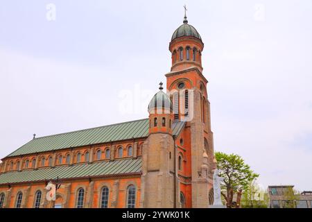 Cathédrale de Jeondong - importante église catholique dans la ville de Jeonju, Corée du Sud. Banque D'Images