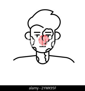 Icône de ligne de couleur Vitiligo. Maladies auto-immunes. Elément isolé par vecteur. Contour modifiable. Illustration de Vecteur