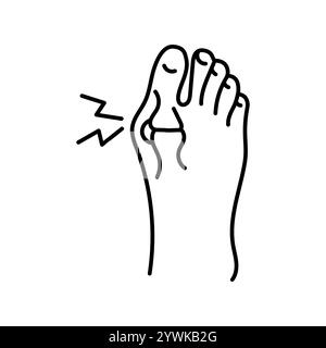 Icône de ligne de couleur de rhumatisme psoriasique. Maladies auto-immunes. Elément isolé par vecteur. Contour modifiable. Illustration de Vecteur