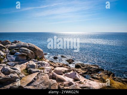 Côte rocheuse de l'océan Atlantique à Lakies Head sur le sentier Cabot sur l'île du Cap-Breton Nouvelle-Écosse Canada Banque D'Images