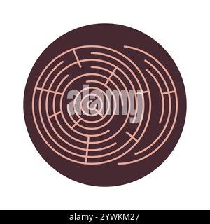 Icône noire de ligne de bois ronde. Signez pour la page Web, l'application mobile, le bouton, le logo. Bouton isolé de vecteur. Contour modifiable. Illustration de Vecteur