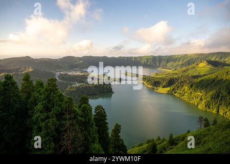 CETE Cidades, Sao Miguel, Açores, Portugal. Banque D'Images