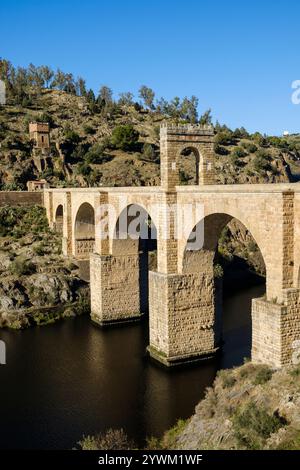 Pont romain d'Alcantara en Estrémadure, Espagne Banque D'Images