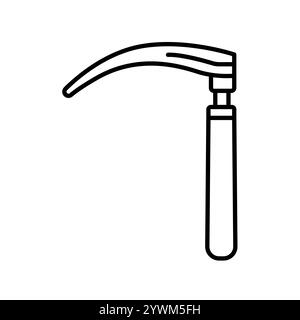 Icône noire de ligne de laryngoscope. Signez pour la page Web, l'application mobile, le bouton, le logo. Bouton isolé de vecteur. Contour modifiable. Illustration de Vecteur