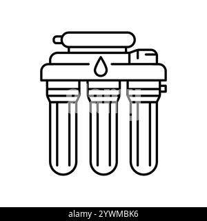 Icône de couleur de la ligne de purification de l'eau. Signez pour la page Web, l'application mobile, le bouton, le logo. Bouton isolé de vecteur. Contour modifiable. Illustration de Vecteur