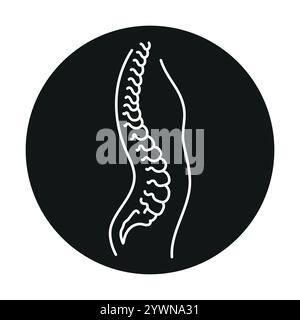 Icône de ligne de couleur lordose. Maladies du rachis. Vertebrology. Elément isolé par vecteur. Contour modifiable. Illustration de Vecteur