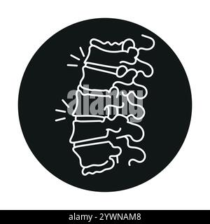 Icône de ligne de couleur arthrose de la colonne vertébrale. Maladies du rachis. Vertebrology. Elément isolé par vecteur. Contour modifiable. Illustration de Vecteur