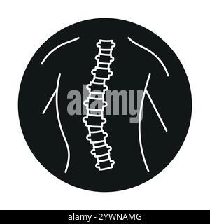 Icône de ligne de couleur scoliose. Maladies du rachis. Vertebrology. Elément isolé par vecteur. Contour modifiable. Illustration de Vecteur