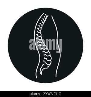 Icône de ligne de couleur cyphose. Maladies du rachis. Vertebrology. Elément isolé par vecteur. Contour modifiable. Illustration de Vecteur