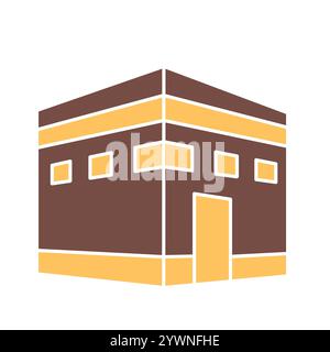 Icône de couleur Kaaba. Religion musulmane. Signez pour la page Web, l'application mobile, le bouton, le logo. Bouton isolé de vecteur. Contour modifiable. Illustration de Vecteur