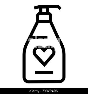 Savon gynécologique pour les femmes ligne icône noire. Bouton isolé de vecteur. Contour modifiable. Illustration de Vecteur