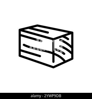 Icône noire de ligne de bois iMPREG. Signez pour la page Web, l'application mobile, le bouton, le logo. Bouton isolé de vecteur. Contour modifiable. Illustration de Vecteur