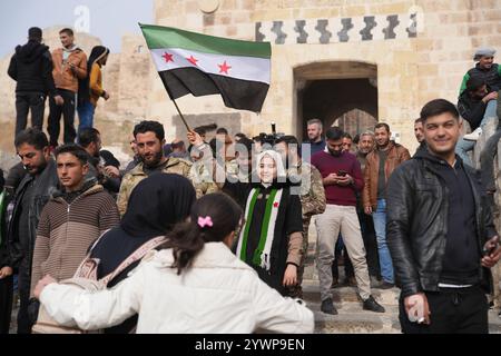 Les rues de la ville d'Alep dans le nord de la Syrie après la chute de la dictature syrienne de Bachar Assad, le 11 décembre 2024. (CTK photo/Pavel Nemecek) Banque D'Images