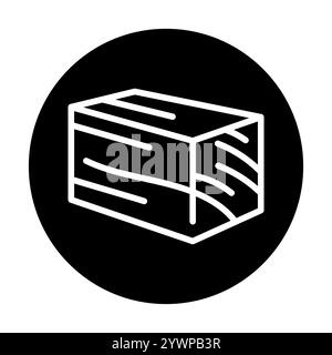 Icône noire de ligne de bois iMPREG. Signez pour la page Web, l'application mobile, le bouton, le logo. Bouton isolé de vecteur. Contour modifiable. Illustration de Vecteur