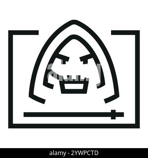 Icône noire de ligne de genre de film d'horreur. Bouton isolé de vecteur. Contour modifiable. Illustration de Vecteur