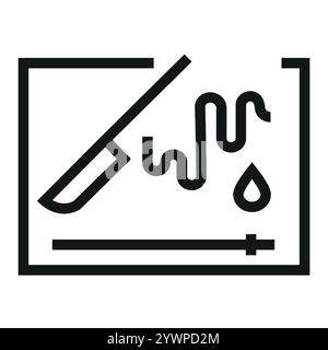 Icône noire de ligne de genre de film thriller. Bouton isolé de vecteur. Contour modifiable. Illustration de Vecteur