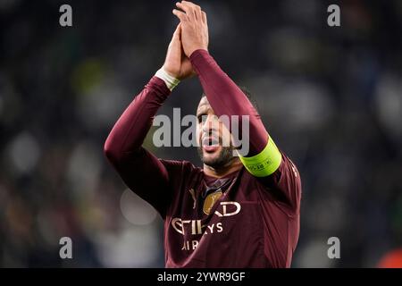 Torino, Italie. 11 décembre 2024. Kyle Walker de Manchester City lors du match de football de l'UEFA Champions League entre la Juventus FC et Manchester City au stade de la Juventus à Turin, dans le nord-ouest de l'Italie, le 11 décembre 2024. Sport - Soccer . (Photo de Fabio Ferrari/LaPresse) crédit : LaPresse/Alamy Live News Banque D'Images