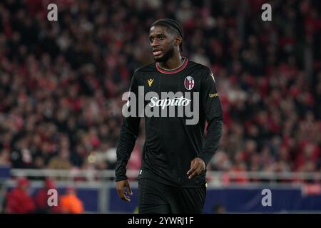 Lisbonne, Portugal. 11 décembre 2024. Samuel Iling-Junior du Bologna FC en action lors de la phase de l'UEFA Champions League Journée 6 entre Benfica et Bologne à l'Estadio da Luz à Lisbonne, Portugal. 12/11/2024 crédit : Brazil photo Press/Alamy Live News Banque D'Images