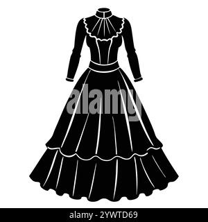 Raffiné Full Body tenue Robe femmes mode Vector Modern Design Illustration de Vecteur