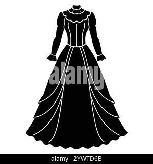 Raffiné Full Body tenue Robe femmes mode Vector Modern Design Illustration de Vecteur