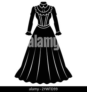 Raffiné Full Body tenue Robe femmes mode Vector Modern Design Illustration de Vecteur