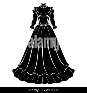 Raffiné Full Body tenue Robe femmes mode Vector Modern Design Illustration de Vecteur